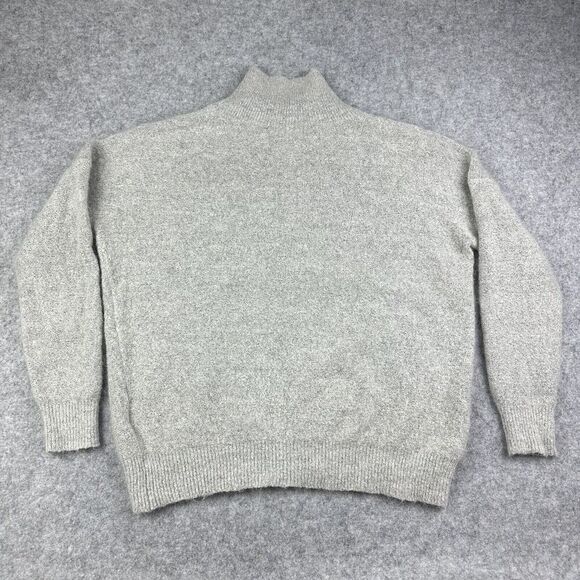 MSCH Copenhagen Sweater Womens M/L Gray Rose Mohair Pullover Mock Neck Cozy Knit - Picture 8 of 13
